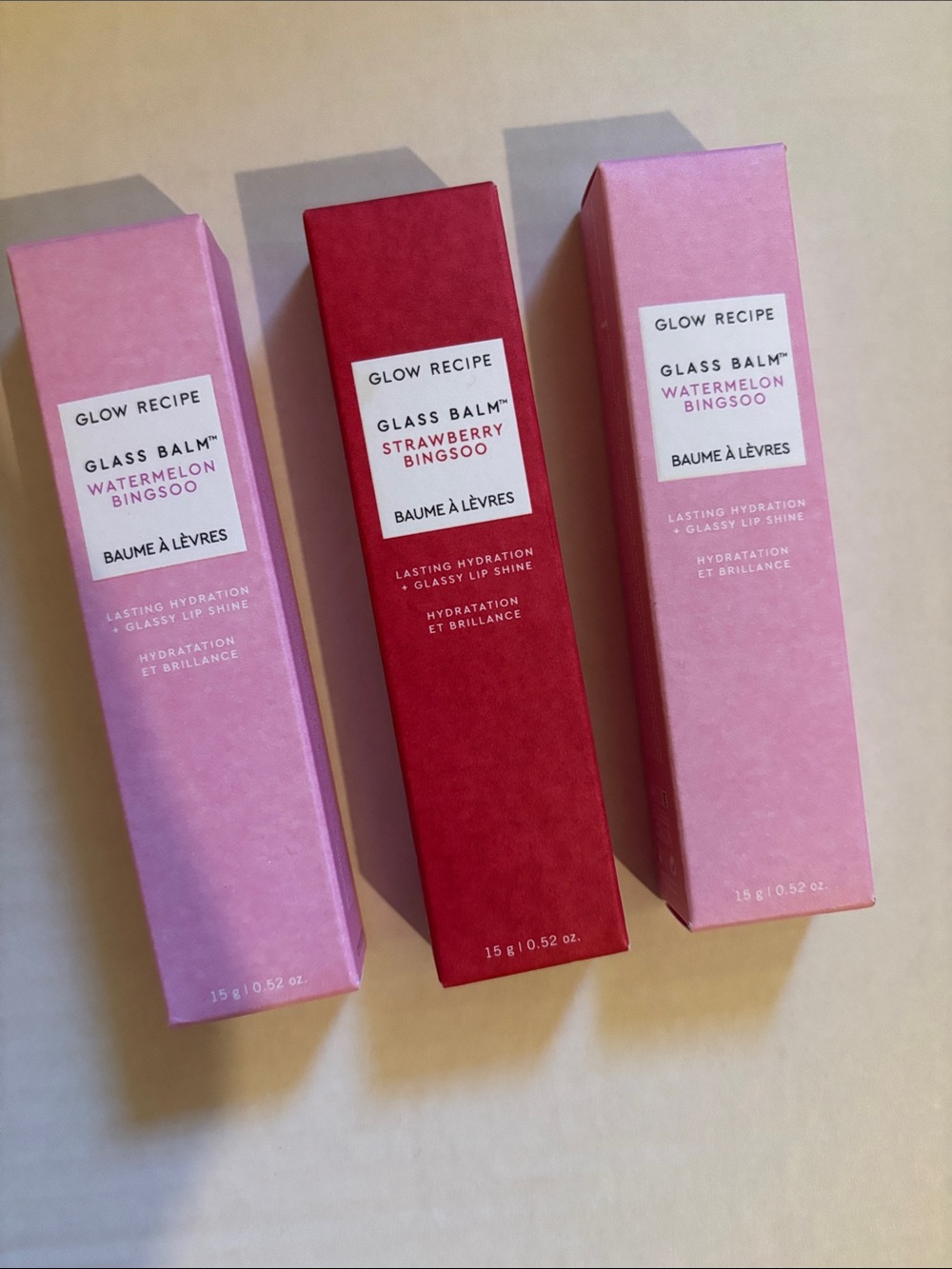 Glow Recipe Glass Balm Lip Shine Duo - Pink & Red Packaging Never used